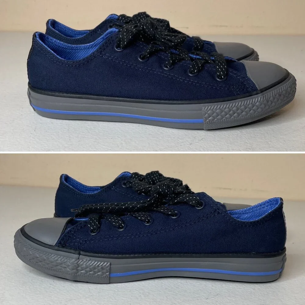 Converse Blue & Gray Kids Low Top Sneakers Size 3